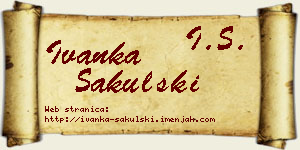 Ivanka Sakulski vizit kartica